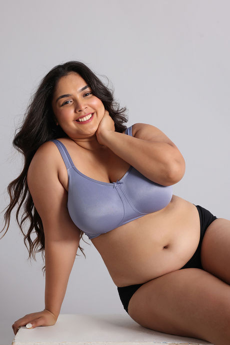Zivame True Curv Single Layered Non Wired Full Coverage Super Support Bra - Silver Bullet — image 4